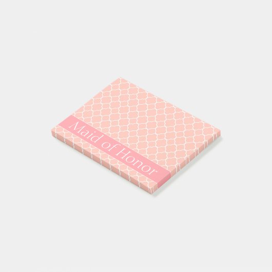 Maid of Honor Roze en Wit Post-it® Notes (Schuin)