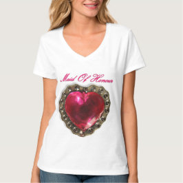 Maid of Honor roze hart T-shirt