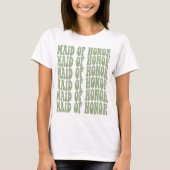 Maid of Honor Sage Green Matching Bridal Party T-shirt (Voorkant)