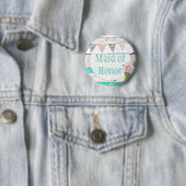 Maid of Honor Shabby Rustic Wedding Button (In situ)