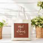 Maid of Honor Terracotta Sac fourre-tout Brown<br><div class="desc">Maid of Honor Terracotta Sac fourre-tout en Brown et blanc pour Mariage,  fête nuptiale,  Fête des mariées,  Bachelorette Party. Découvrez d'autres produits avec ce design dans la collection ci-dessous.</div>