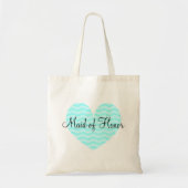 Maid of Honor turquoise hart chevron canvas tas (Voorkant)