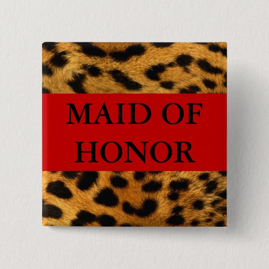Maid of Honor Vierkante Button 5,1 Cm (Voorkant)