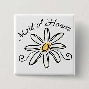 Maid of Honor Vierkante Button 5,1 Cm