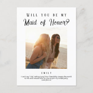 Maid of Honor voorstel, aangepaste krant Briefkaart