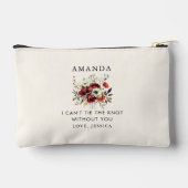 Maid of Honor Voorstel Bloemen Make-up Bag Etui (Achterkant)