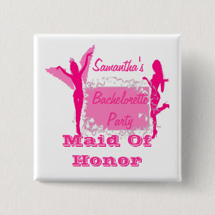 Maid of Honor vrijgezellenfeest Vierkante Button 5,1 Cm