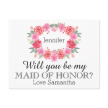 Maid of Honor waterverf bloemenkrans