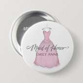 Maid of Honor Wedding Dress Cute Ronde Button 7,6 Cm (Voorkant /achterkant)