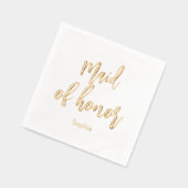 Maid of Honor Wedding Elegant Foil Stamped Napkins (Gauche)