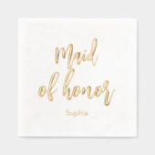 Maid of Honor Wedding Elegant Foil Stamped Napkins (Recto)