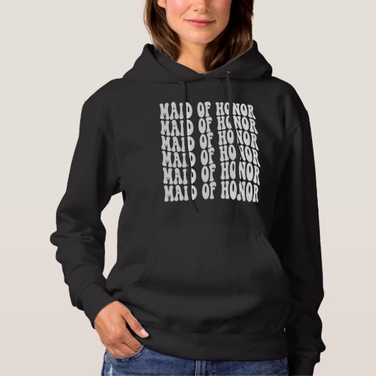 Maid of Honor White Custom Matching Bridal Party Hoodie (Voorkant)