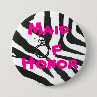Maid of Honor Zebra Ronde Button 7,6 Cm
