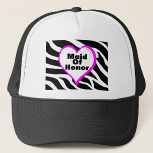 Maid of Honor Zebra Stripes Trucker Pet