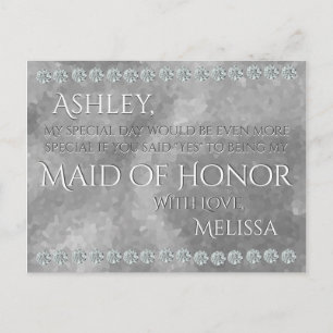 Maid of Honor - Zilver en diamanten Briefkaart