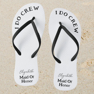 Maid of Honor Zwart-wit Naam Teenslippers