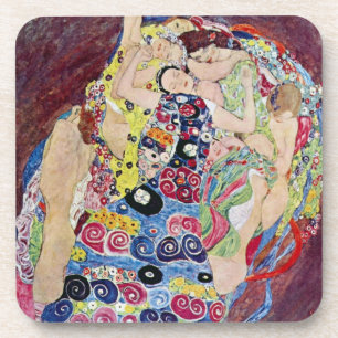 Maiden (Maagd), Gustav Klimt, Art Nouveau Bier Onderzetter