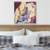 Maiden (Maagd), Gustav Klimt,  Art Nouveau Canvas Afdruk (Insitu (Slaapkamer))