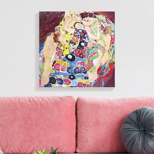Maiden (Maagd), Gustav Klimt,  Art Nouveau Canvas Afdruk (Insitu (Woonkamer))
