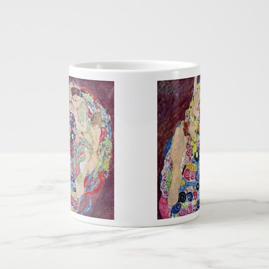 Maiden (Maagd), Gustav Klimt,  Art Nouveau Extra Grote Mok (Voorkant)