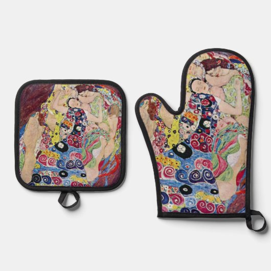 Maiden (Maagd), Gustav Klimt,  Art Nouveau Ovenwant & Pannenlap Set (Voorkant)