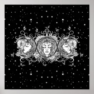 Maiden Moeder Crone - Triple Moon Poster