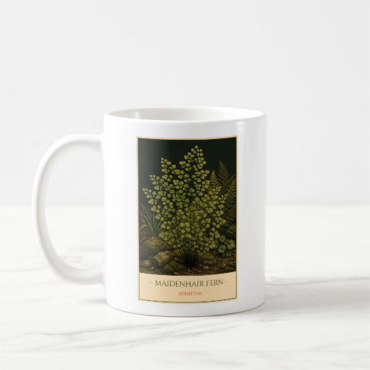 Maidenhair Fern – Vintage Botanical Mug (Gauche)