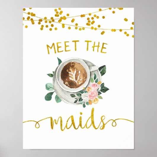 Maids Coffee Bruidsborrel Bord Poster (Voorkant)