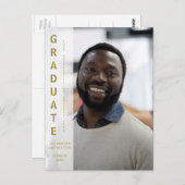 MaIe Graduate Graduate Graduation Invitation Photo (Devant / Derrière)
