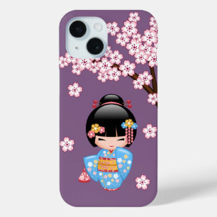 Maiko Kokeshi Doll - Blue Kimono Geisha Girl