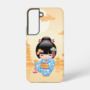 Maiko Kokeshi Doll - Cute Japanese Geisha Girl Samsung Galaxy Hoesje