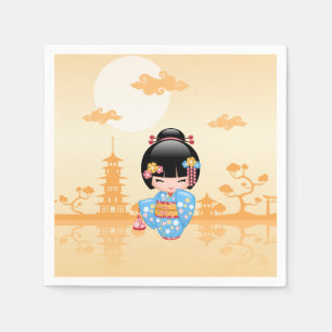 Maiko Kokeshi Doll - Cute Japanese Geisha Girl Servet
