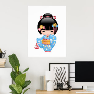 Maiko Kokeshi Pop - Schattige Japanse Geisha Meisj Poster