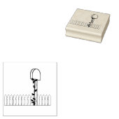 Mail Box en Picket Fence Wood Art Stamp Rubberstempel (Gestempeld)
