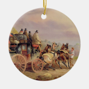 Mail Coaches on the Road: De 'QuickSilver'-Devonp Keramisch Ornament