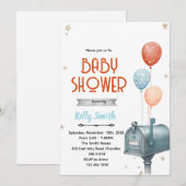 Mailbox boy baby shower invitation (Devant / Derrière)