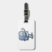 Mailbox mascotte Happy Blue Postal karakter Bagagelabel (Voorkant verticaal)