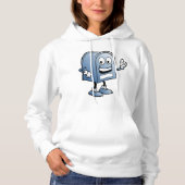 Mailbox mascotte Happy Blue Postal karakter Hoodie (Voorkant)