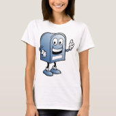 Mailbox mascotte Happy Blue Postal karakter T-shirt (Voorkant)