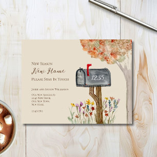 Mailbox Nieuw Seizoen Nieuw Home Adreswijziging Briefkaart