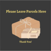 Mailbox Parcel Sticker Zwarte Achtergrond (Voorkant)