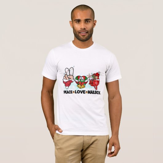 Mailbox Peace Love T-shirt (Voorkant volledig)
