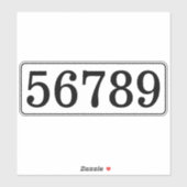 Mailboxnummer sjabloon vinyl sticker (Vel)