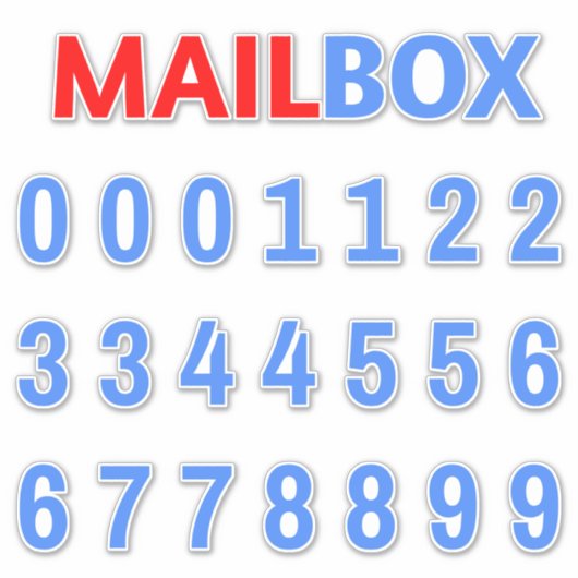 Mailboxnummers - Eenvoudig Sticker (Voorkant)