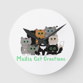 Mailia Cat Creations Kattenfamilie Ronde Klok