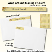 Mailing Stickers, Geel Gouden Bloemen Suite
