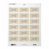 Mailinglabels - Fleur di Lys Damask 2 Cream Etiket (Full Sheet)