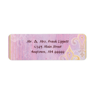 Mailinglabels - Fleur di Lys Damask 2 Lila Etiket