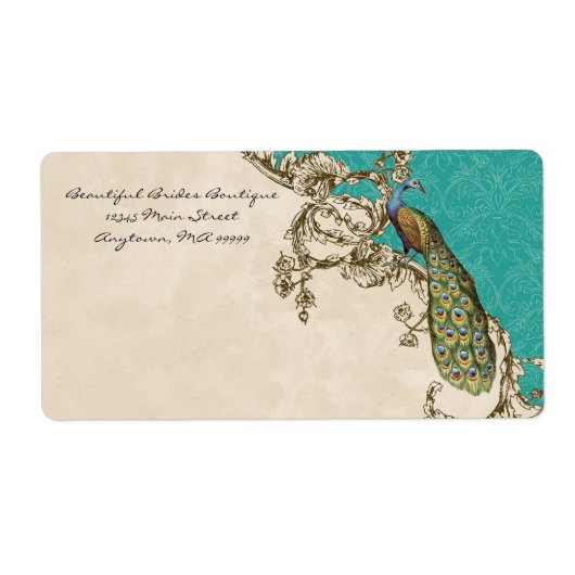 Mailinglabels - pacock & etchings etiket (Voorkant)