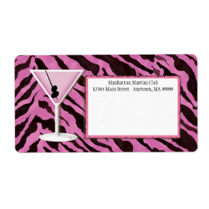 Mailinglabels - Zebra Print 'n Martini Etiket